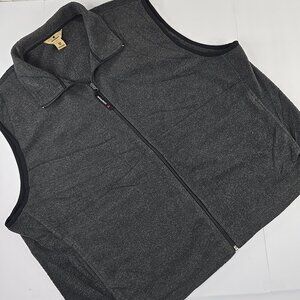 VINTAGE WOOLRICH GRAY FLEECE VEST MEN'S SIZE 2XL XXL FULL ZIP WITH POCKETS *GUC*